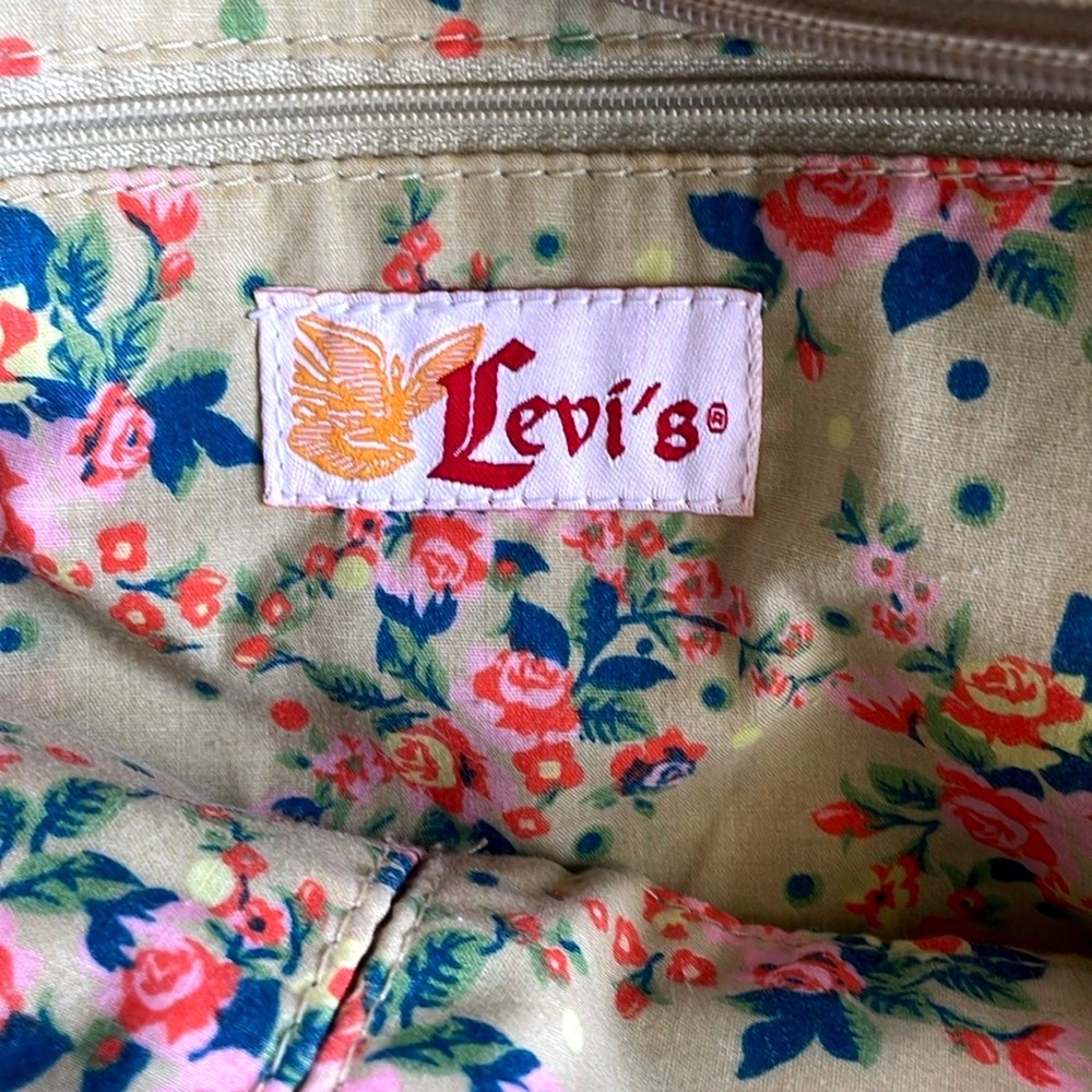 Levi's Tan Denim Shoulder Bag, Purse, Tote, Festival, Boho, Cottagecore, Hippie - Picture 12 of 13